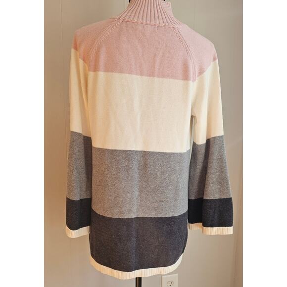New Charter Club Sweater Color Block Cotton Blend Sz L Sweater - Picture 4 of 12